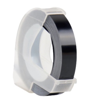 Fita Vinílica Preta Vinil Compatível Dymo Rotulador Manual 3D335 12mm