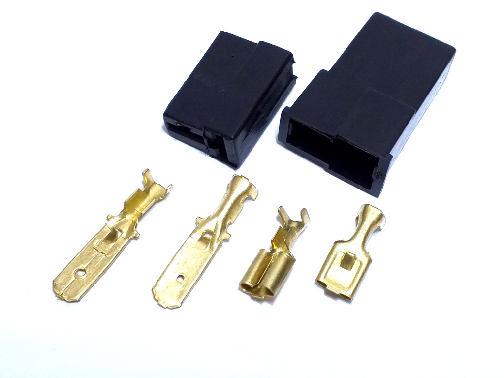 10 Conjunto Conector 2 Vias Preto Terminais de 6,3mm Plug Macho Fêmea Com Terminais Elétricos