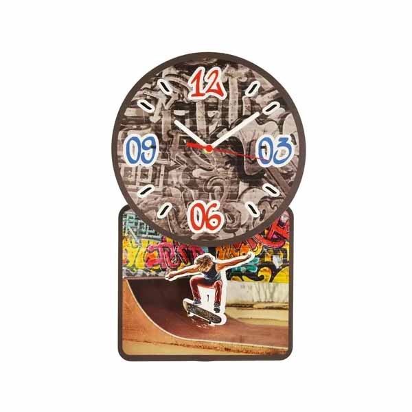 elógio Parede Pendulo Skate Sk8 Decoração Quarto Presente