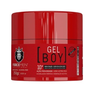 GEL BOY SUPER COLA -FORCE MEN -FIXAÇÃO 10 - 250G PROFISSIONAL-BARBEARIA em Oferta na Shopee
