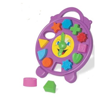 Brinquedo Relógio Educativo Didático de Encaixe Peças Geométricas Formas Pedagógico Infantil Bebê