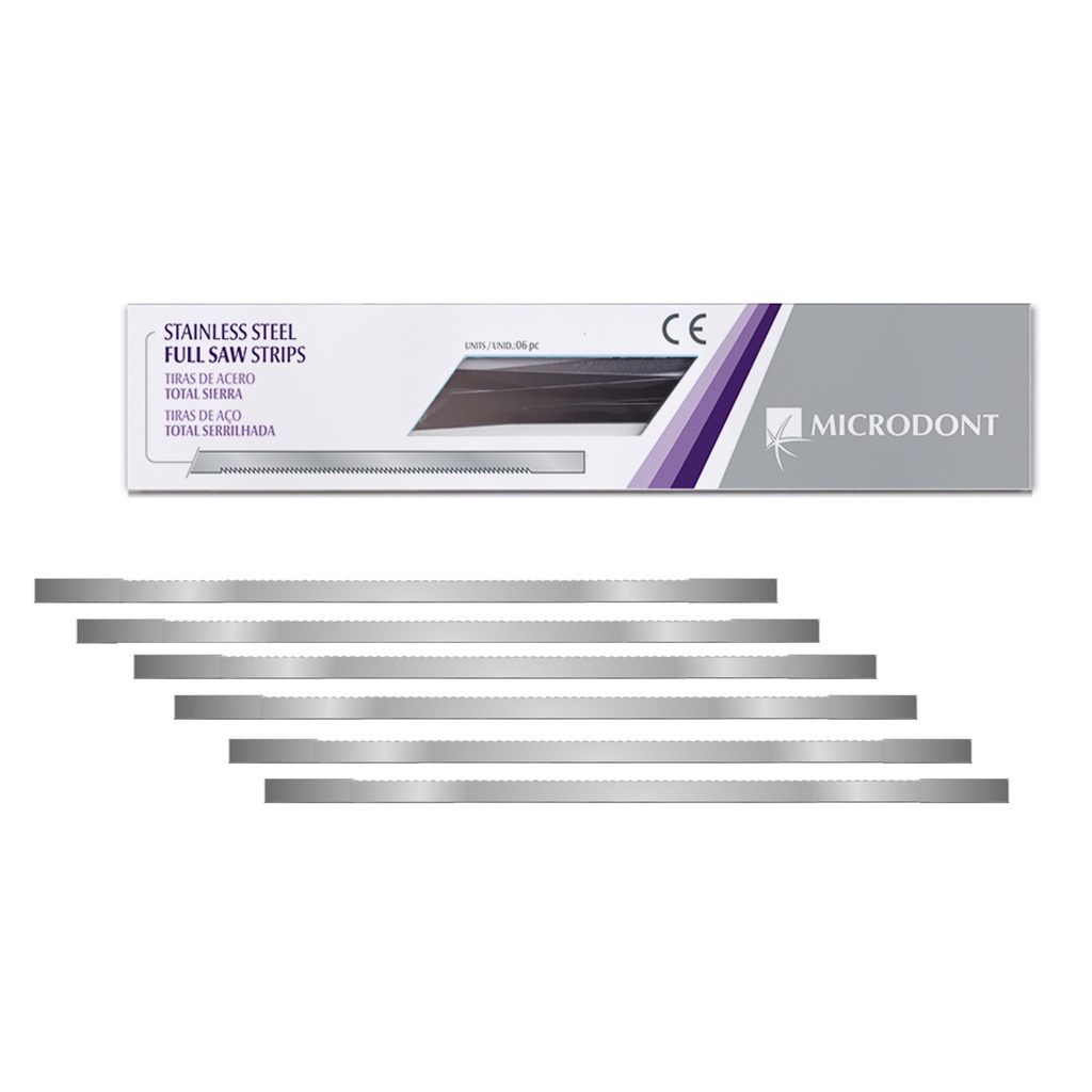 Tira Aço Serrilhada Sem Abrasivo 4mm C/6 Un Microdont