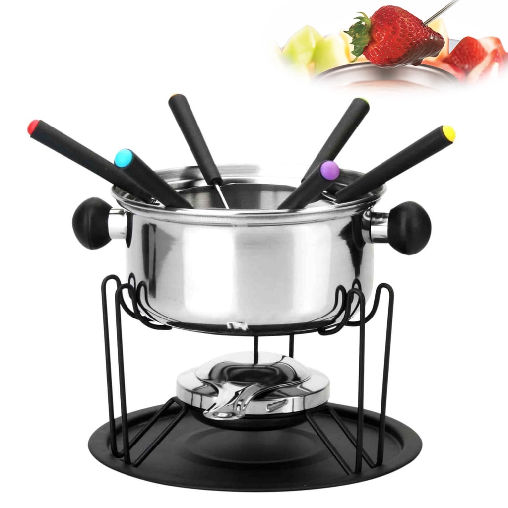 Panela Para Fazer Fondue Aparelho De Fundi Aço Inox Colorido