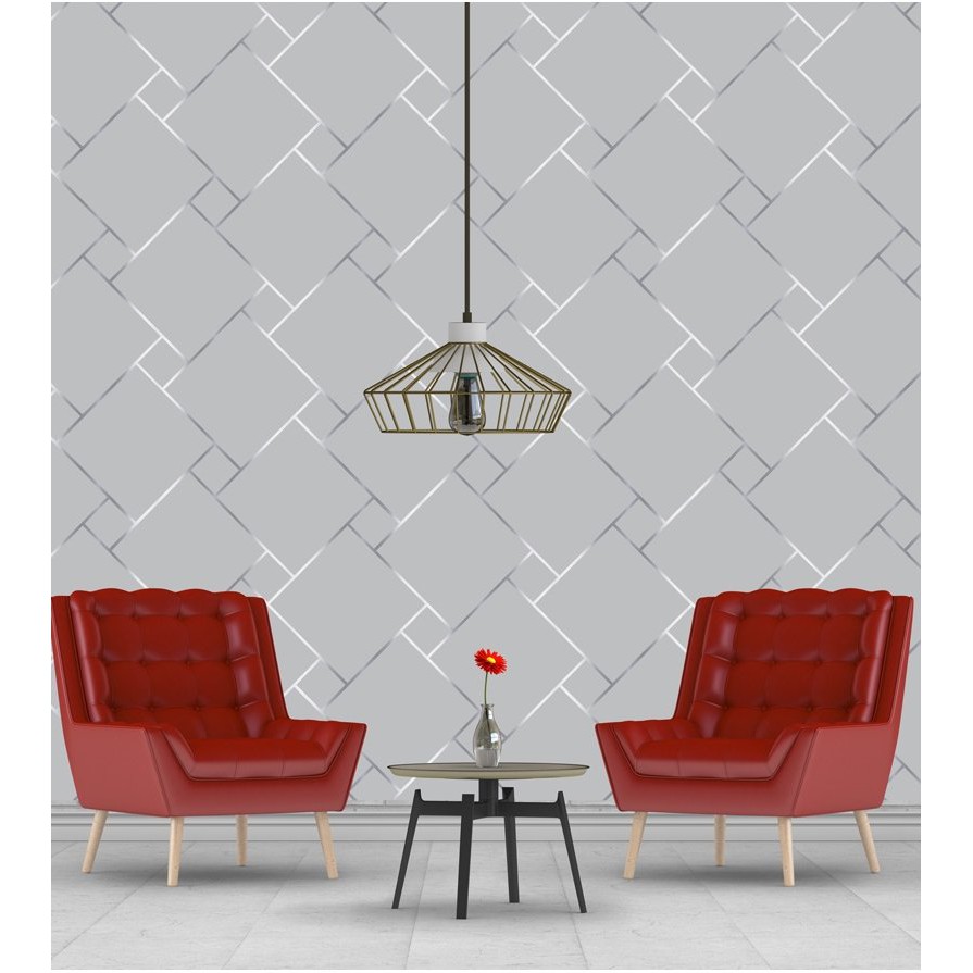 Papel de parede adesivo autocolante geométrico em tons de cinza em Oferta na Shopee