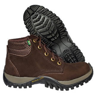 Bota Botina Sapatão Couro Legitimo Trabalho Solado Borracha Resistente Adventure