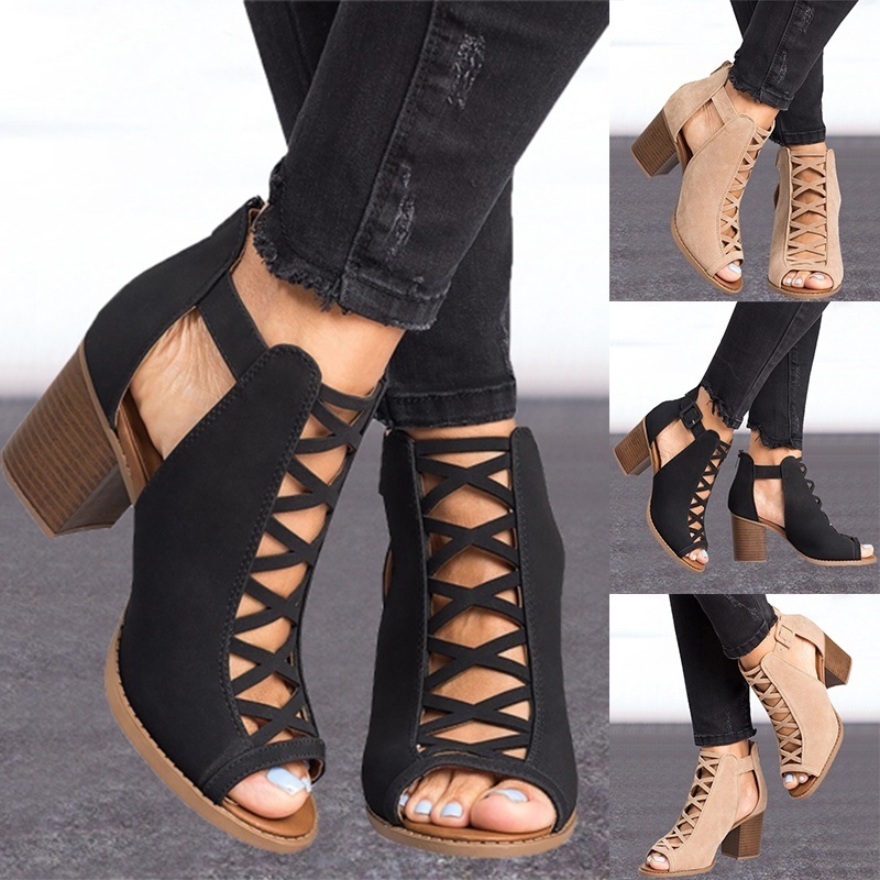 sandalias salto grosso 6 cm