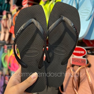 Chinelo Quadrado Havaianas Slim Square Preto