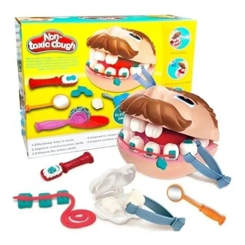 Brinquedo Brincando De Dentista Massinha Dough José Comilão