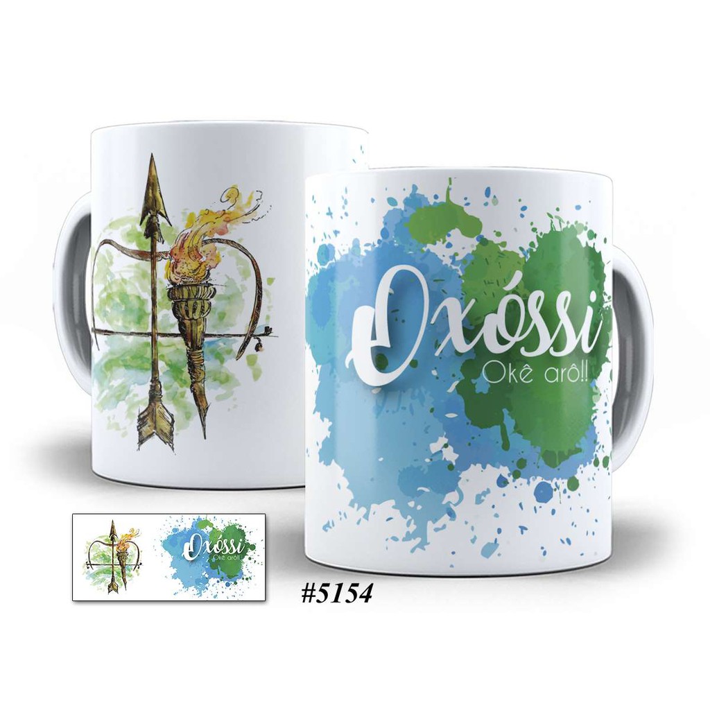 Caneca Oxóssi Orixá Candomblé Religião Personalizada