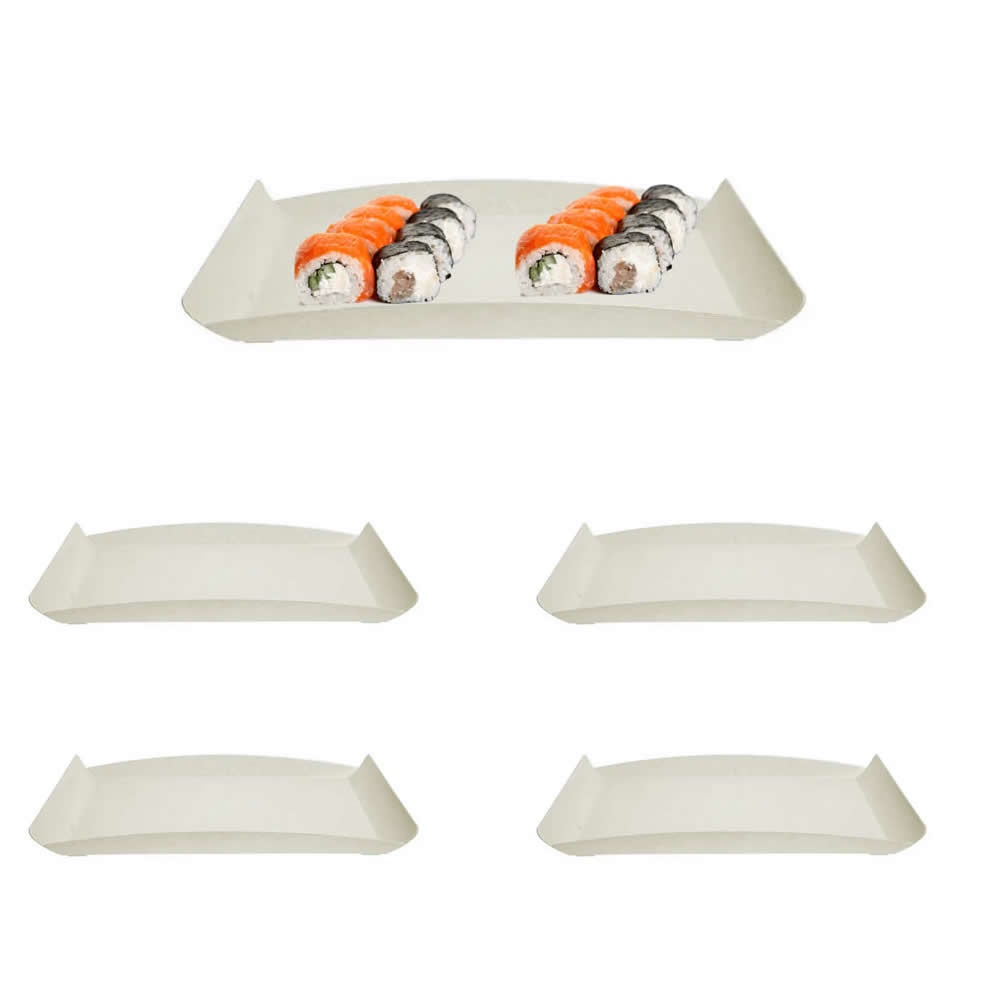 5UN BANDEJA ZEN PETISQUEIRA  34X18CM ECOLÓGICA - BEGE
