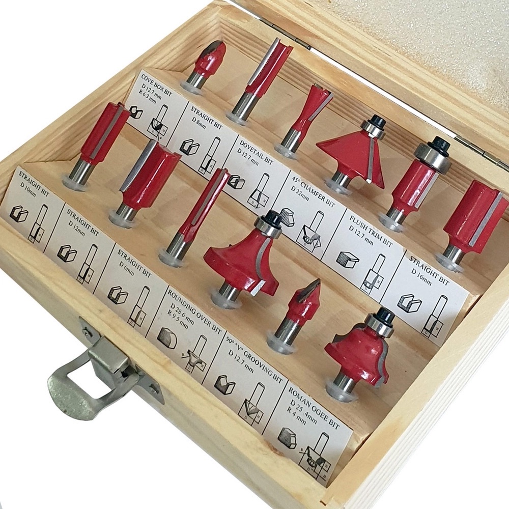 Kit de Fresas Mais Utilizadas Tupia Madeira 6mm 12 Peças VAZ