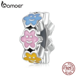 Bamoer 925 Prata Colorido Nuvens Contas Com Rolha De Silicone Moda Charme Para Diy Pulseira Acessórios SCC2188