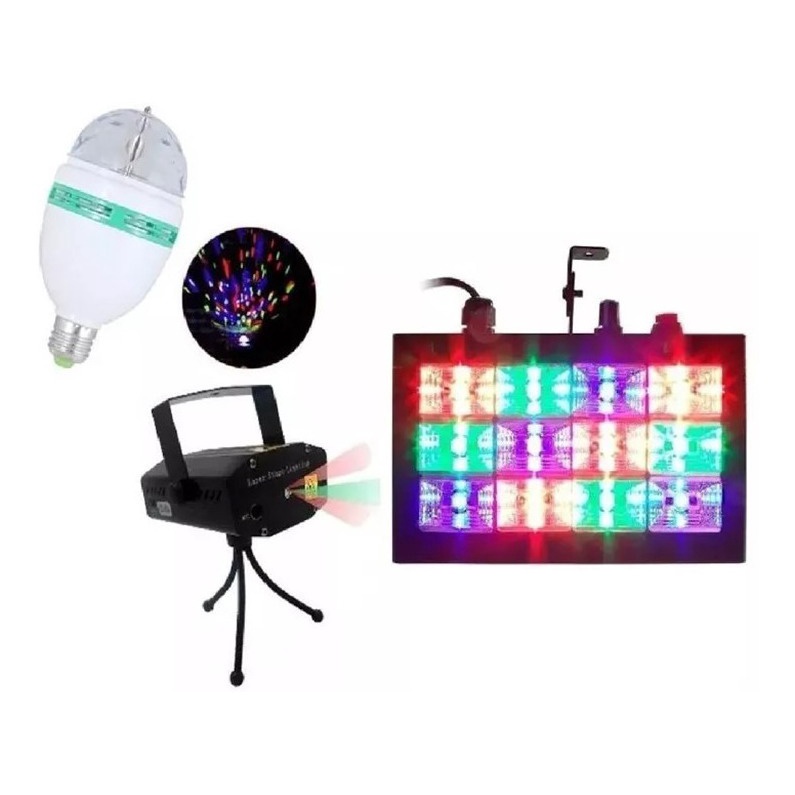 Kit Festa Jogo De Luz  Iluminação Festa Balada Strobo Laser