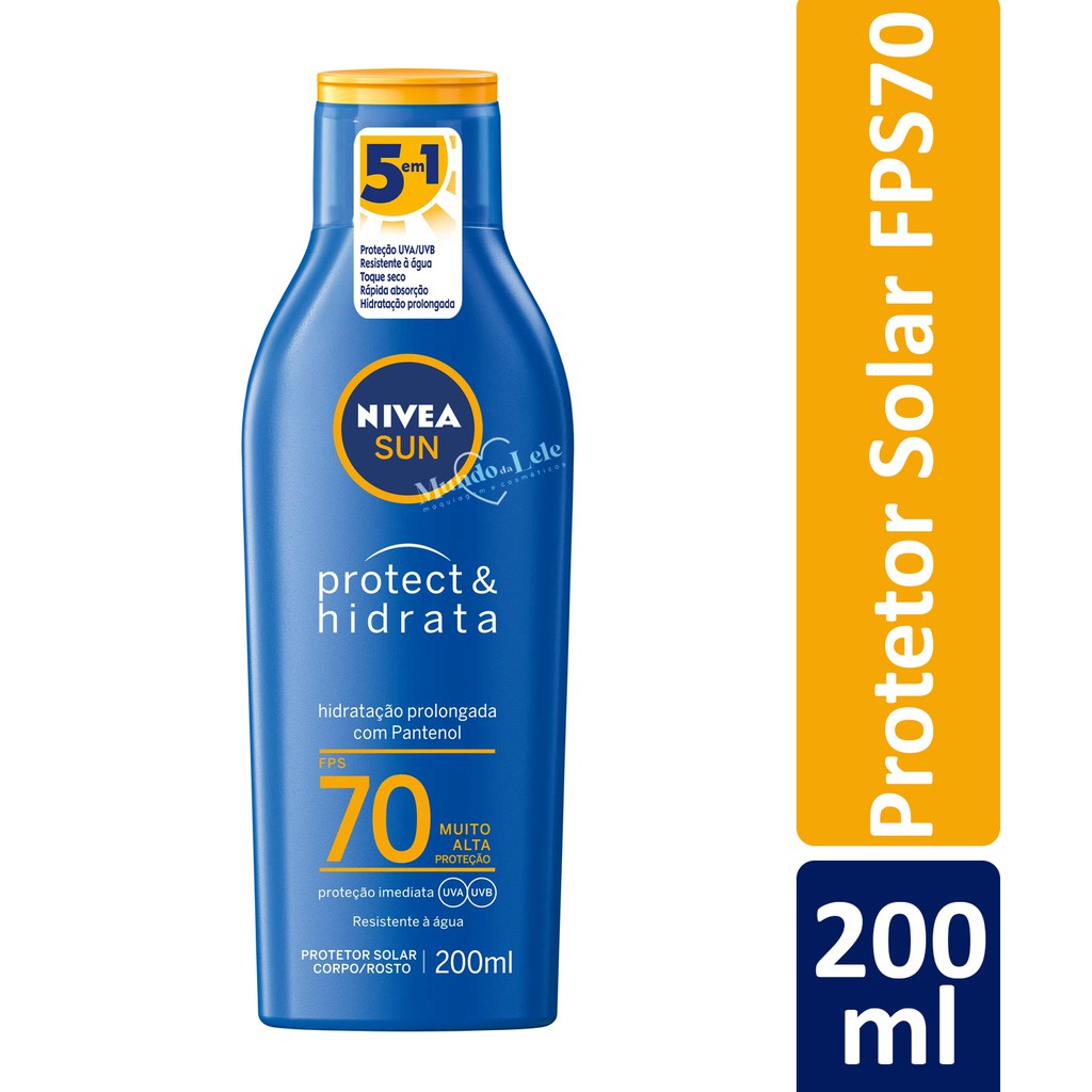 Protetor Solar Nivea Sun Protect & Hidrata Fps70 200ml - Beauty
