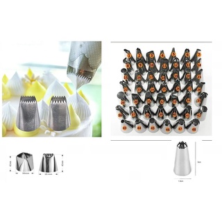 2 Bicos Russos Confeitar Suspiros + 48 Bicos De Confeitar Para Iniciante  (Grátis 2 adaptadores ou um saco de confeitar)