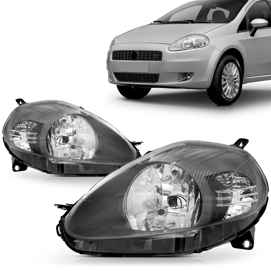 Farol Punto 2008 2009 2010 2011 2012 Máscara Cinza em Oferta na Shopee