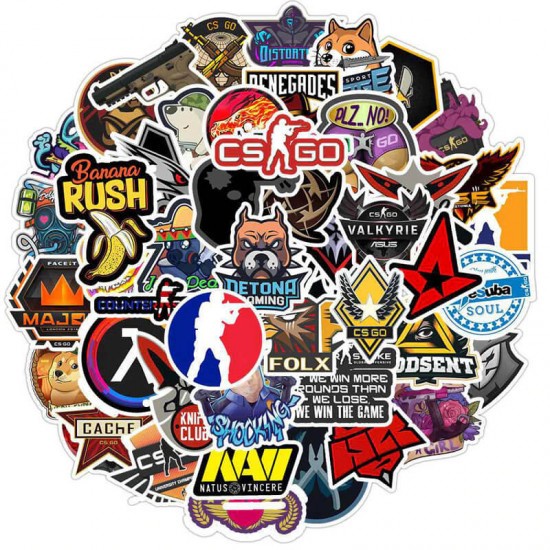 Csgo Kit Com 50 Adesivos Aleatórios