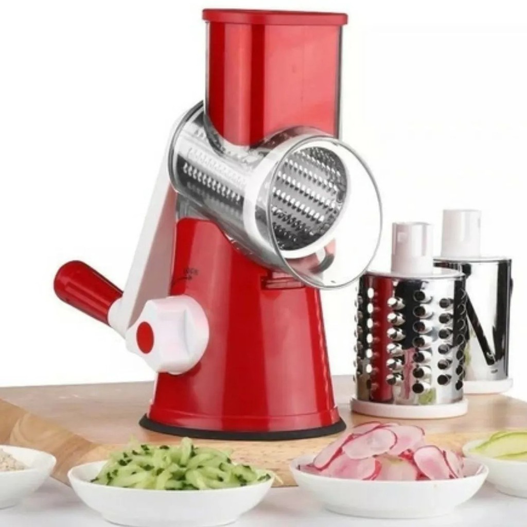 Cortador Fatiador Ralador Frutas Legumes Verduras Queijos Cozinha 3 Peças Tabletop
