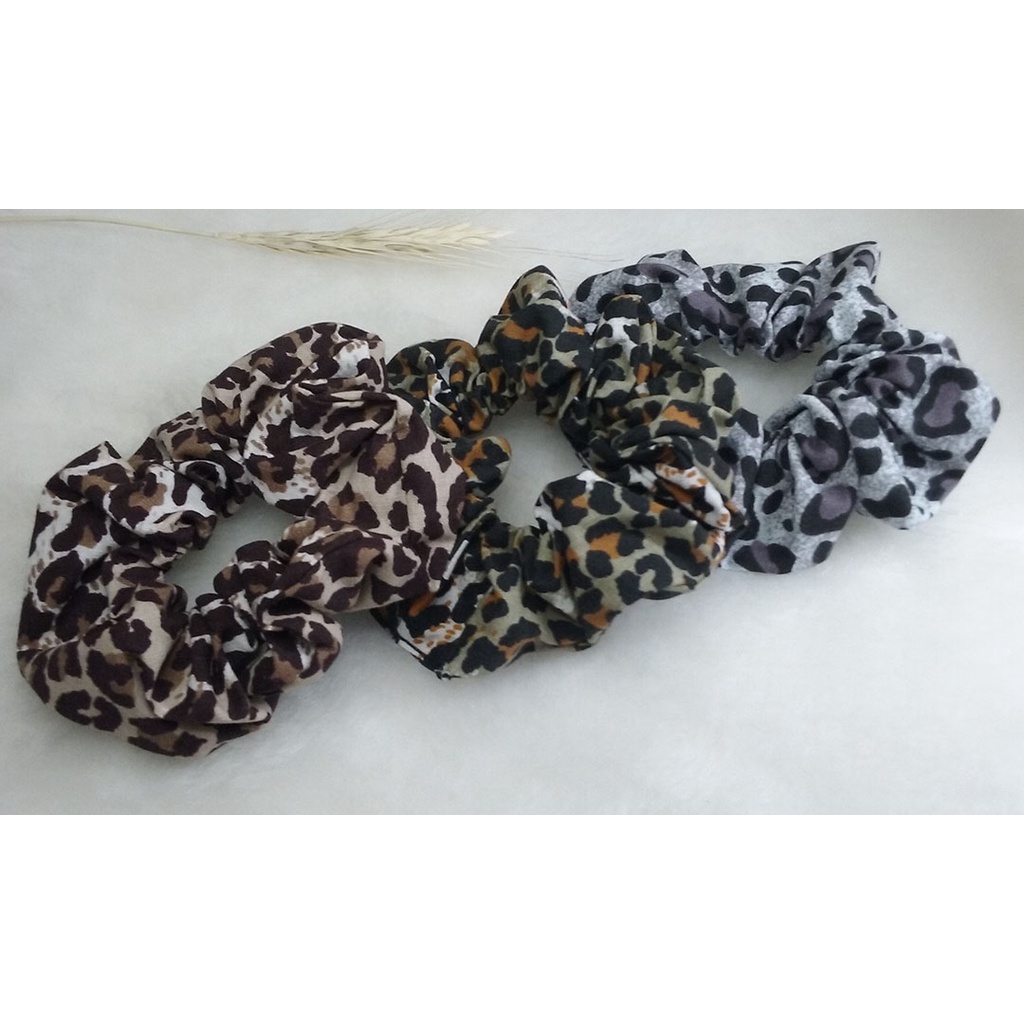 Scrunchie Basico em Tecido 100 % Algodão (Animal Print)