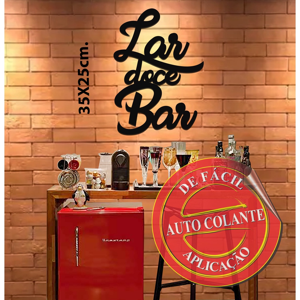 Painel Decorativo Lar Doce Bar Mdf Placa Barzinho Restaurante Decoração