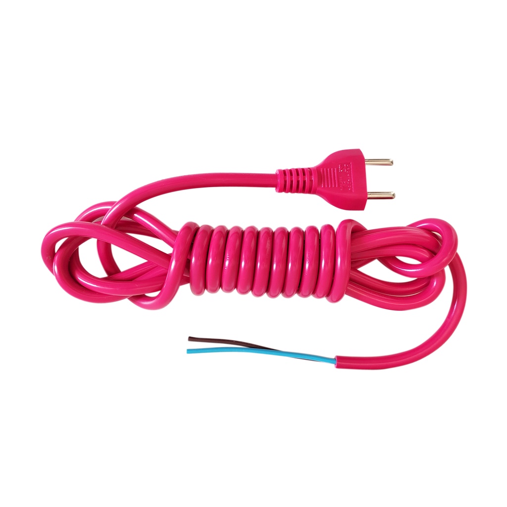 Cabo Fio Secador Cabelo 2x1,5x3mt 16A Taiff Rosa