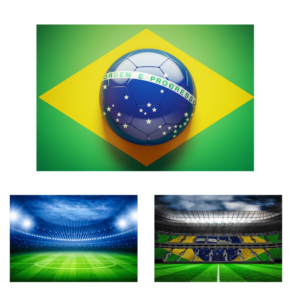 Diversos Fundos Fotográficos Tecido Sublimado 3D Futebol e Copa do Mundo 2,20x1,50