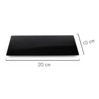 Bandeja de Vidro Preta Decorativa para Lavabo banheiro Enfeites Sala Decoraçao Casa 10x20cm