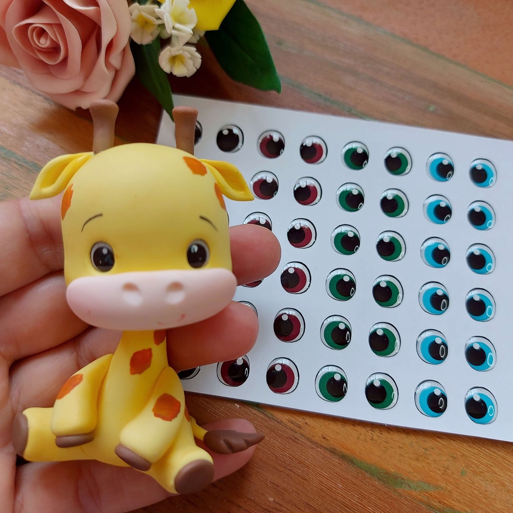 Olhos Adesivos Resinados MC046 - Cores Preto, Castanho, Verde e Azul em Oferta na Shopee