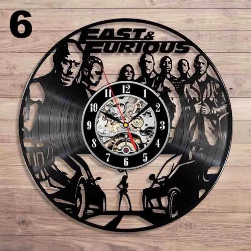 Velozes e Furiosos 06 - Relógio Disco De Vinil Decoração