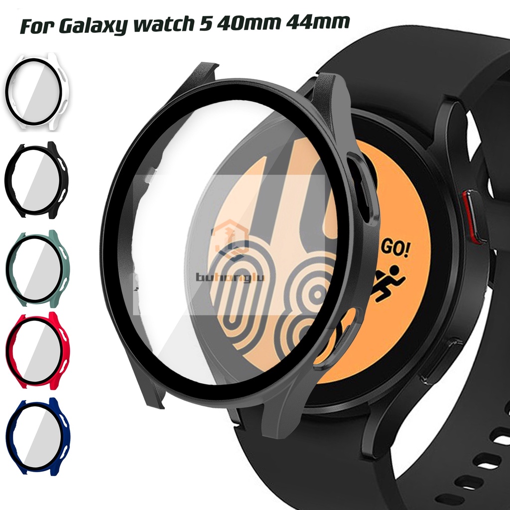 Capa bumper com pelicula vidro 360 protetor para Samsung Galaxy watch 5 40mm 44mm