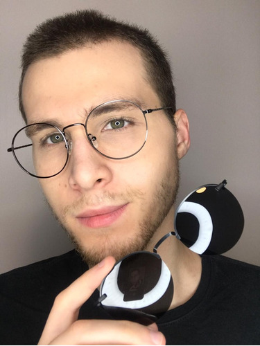 Armação Óculos Grau Clipon 2 Em 1 Redondo Masculino Marcos Grafite