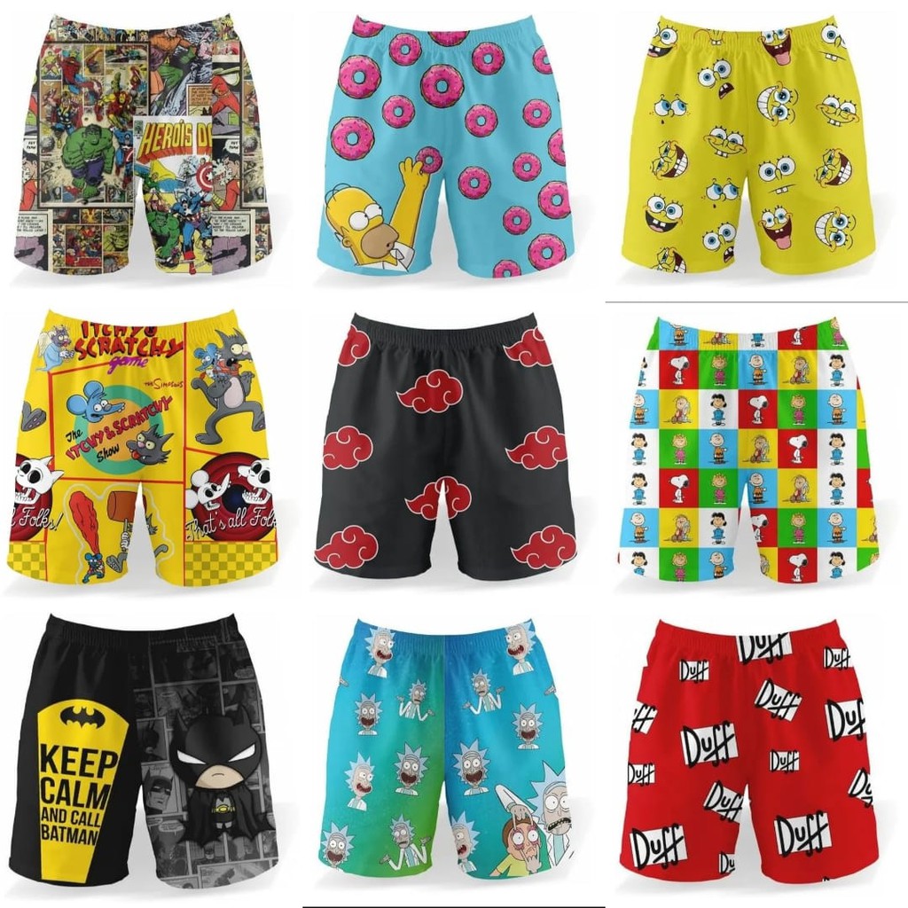 Samba Canção Shorts de Dormir Masculino Cueca de Personagens