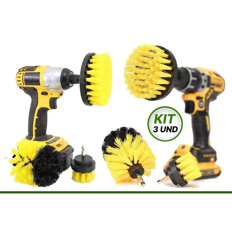 Kit Para Limpeza Pesada 03 Escova Rotativa para Parafusadeira - Titanium