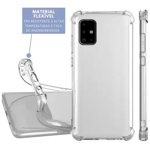 Capa Transparente em Silicone para Smartphone Samsung Galaxy S20, S20 FE, S20 ULTRA, S21, S21 ULTRA, S21 FE, S22, S22+, S22 PLUS, S23+, S23 PRO, S23 PLUS, S23 ULTRA, NOTE 10 LITE, NOTE 20