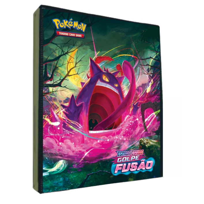 Álbum Pasta Fichário Grande Capa Dura Gengar Golpe Fusão Para Cartas Pokemon TCG Cards