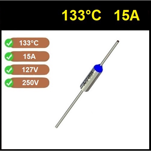 3 Fusível Térmico 15A 133C 133°C 133 Graus TF133 250V