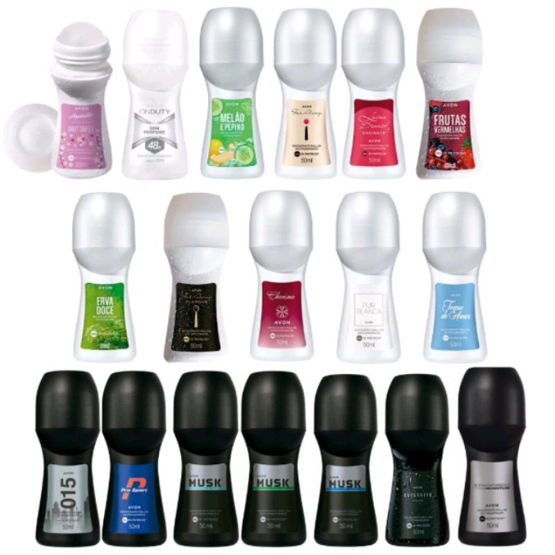 Desodorante Rollon Roll on on Rolon Avon Kit 10 Unidades Feminino/Masculino Sortidos 50g...