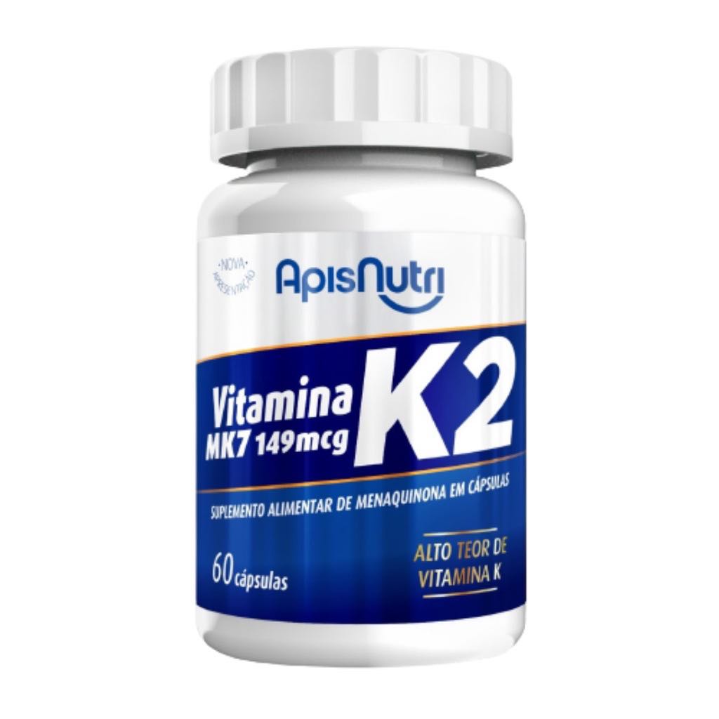 Vitamina K2 Mk7 Vitamina k2 MK7 149MCG MENAQUINONA 7 200% do IDR, Máximo uma cápsula ao dia. Cada cápsulas de 280mg contém 130mcg de Vitamina K2 MK7. Apisnutri