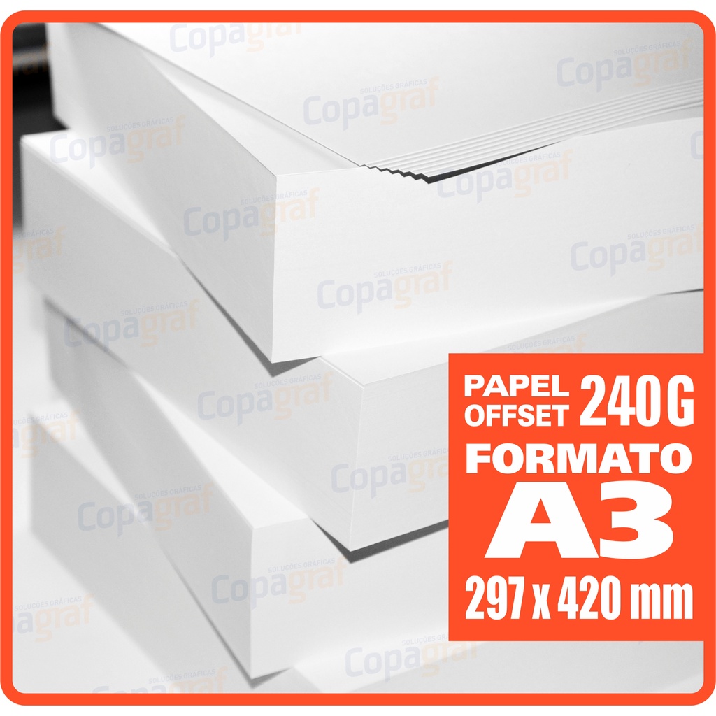Papel Offset 240g A3 Branco - 125 folhas