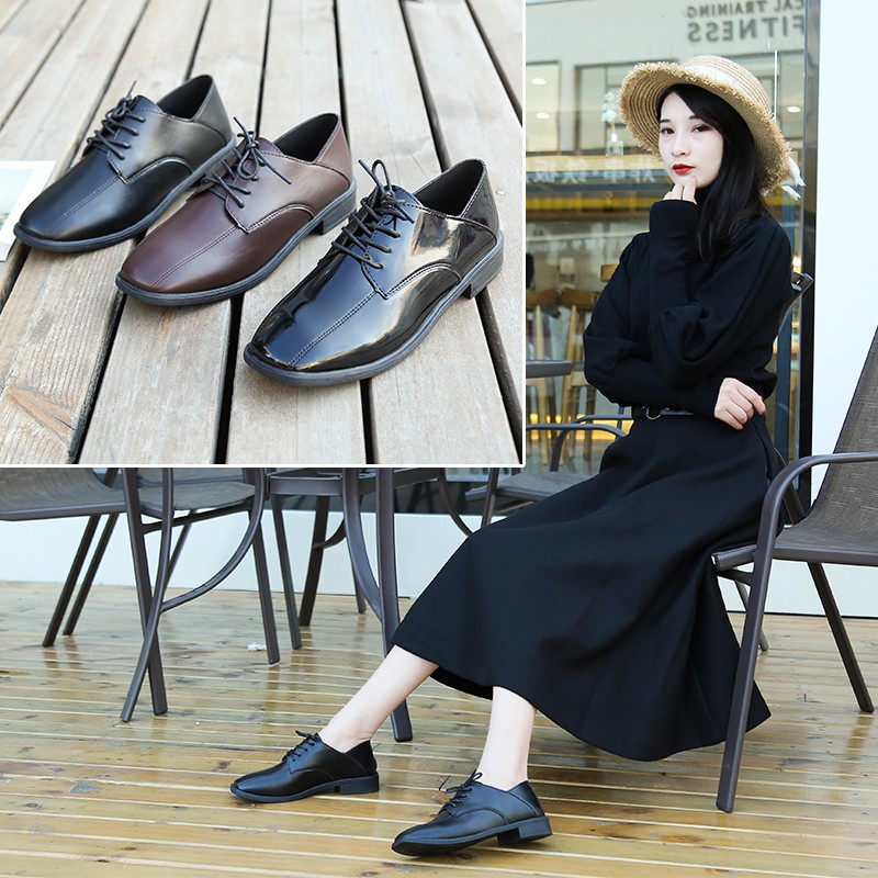 black fashion leather shoes