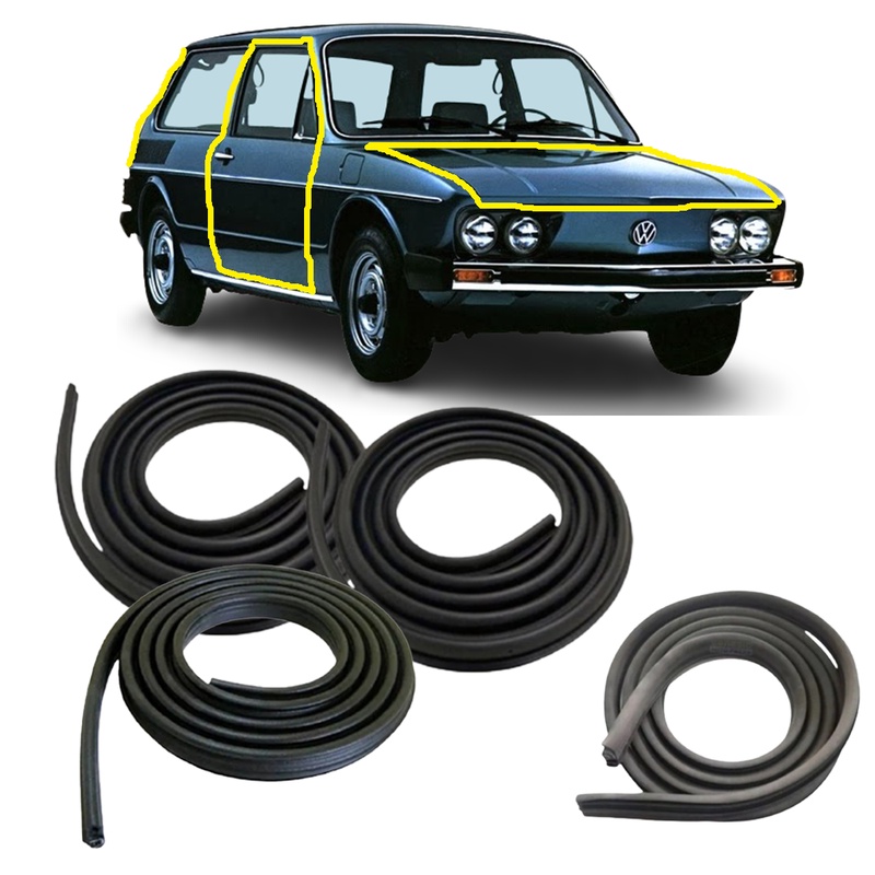 KIT Borrachas Vedação 2 Portas Capô Dianteiro e Tampa Motor Mala Brasilia 1973 a 1982 e Variant 2 em Oferta na Shopee