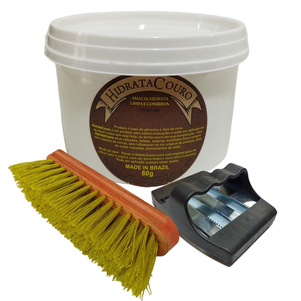 Kit Limpeza Para Cavalos  e Mulas Raspadeira Escovão Hidratante de Couros Em Geral Super Oferta