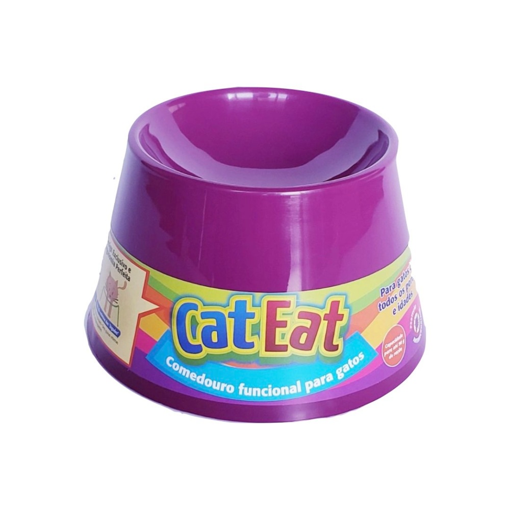 Comedouro para Gato Cat Eat Pet Games Roxo Shopee Brasil
