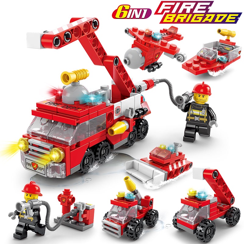 Lego City Bombeiros Bricolage Construção Modelo De Caminhão De Bombeiros Compatível Com Brinquedos Educativos