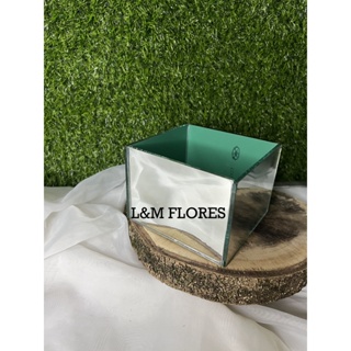 Vaso Vidro Quadrado Espelhado 12x12cm ideal para montagem de arranjos, decoração de festa e eventos em Oferta na Shopee