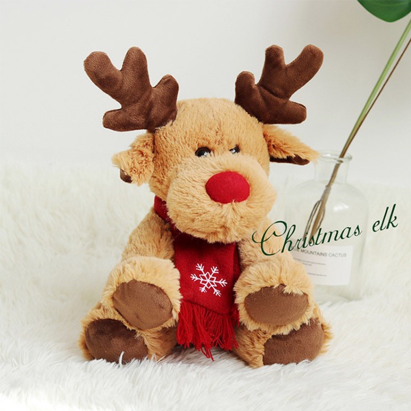 30cm Christmas Elk Reindeer Plush Toy Soft Doll Stuffed Doll Animal Toy  Velvet Plush Stuffed Short-haired Plush Doll Children Gift | Shopee Brasil