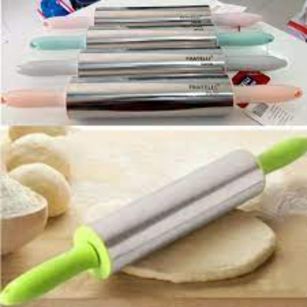 Rolo De Massa Inox Com Pegador Plastico 35cm Fratelli