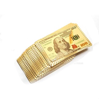 54 Cartas Baralho Dolar Dourado Ouro Folheado A Prova D'agua Poker Truco Cartas Jogos Dollar em Oferta na Shopee