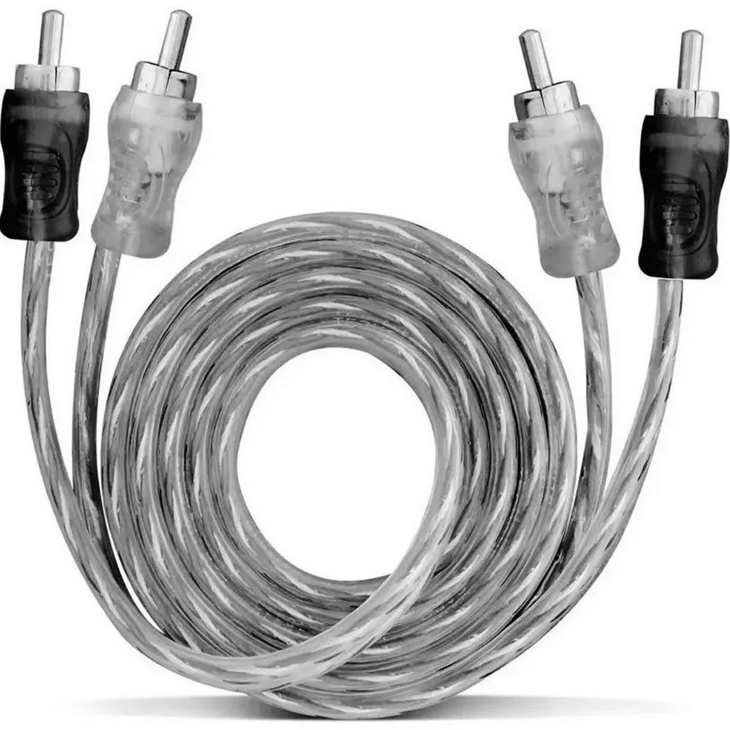 Cabo Rca 1 Metro Injetado Cobre 1 metro Listrado Preto com Prata 4mm Espessura em Oferta na Shopee