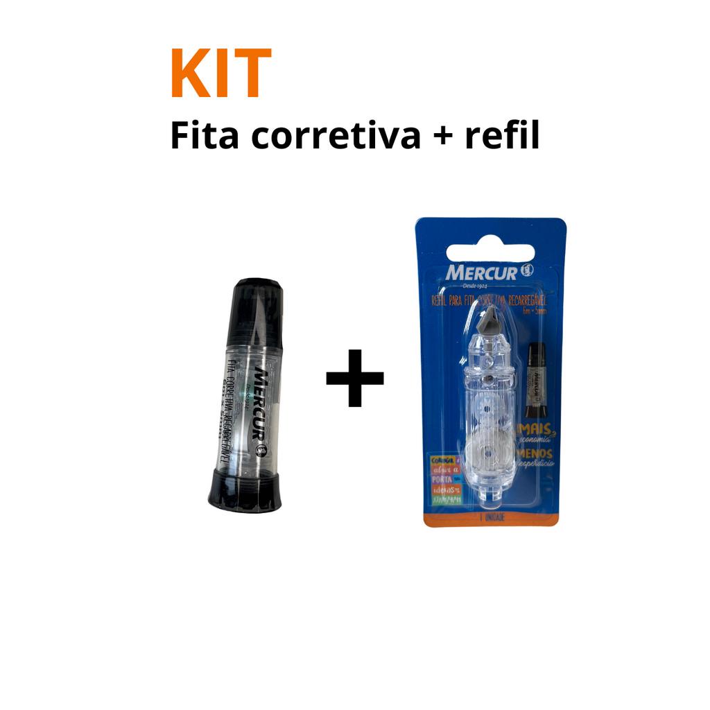 Fita Corretiva Recarregável 6m X 5mm Mercur + 01 Refil